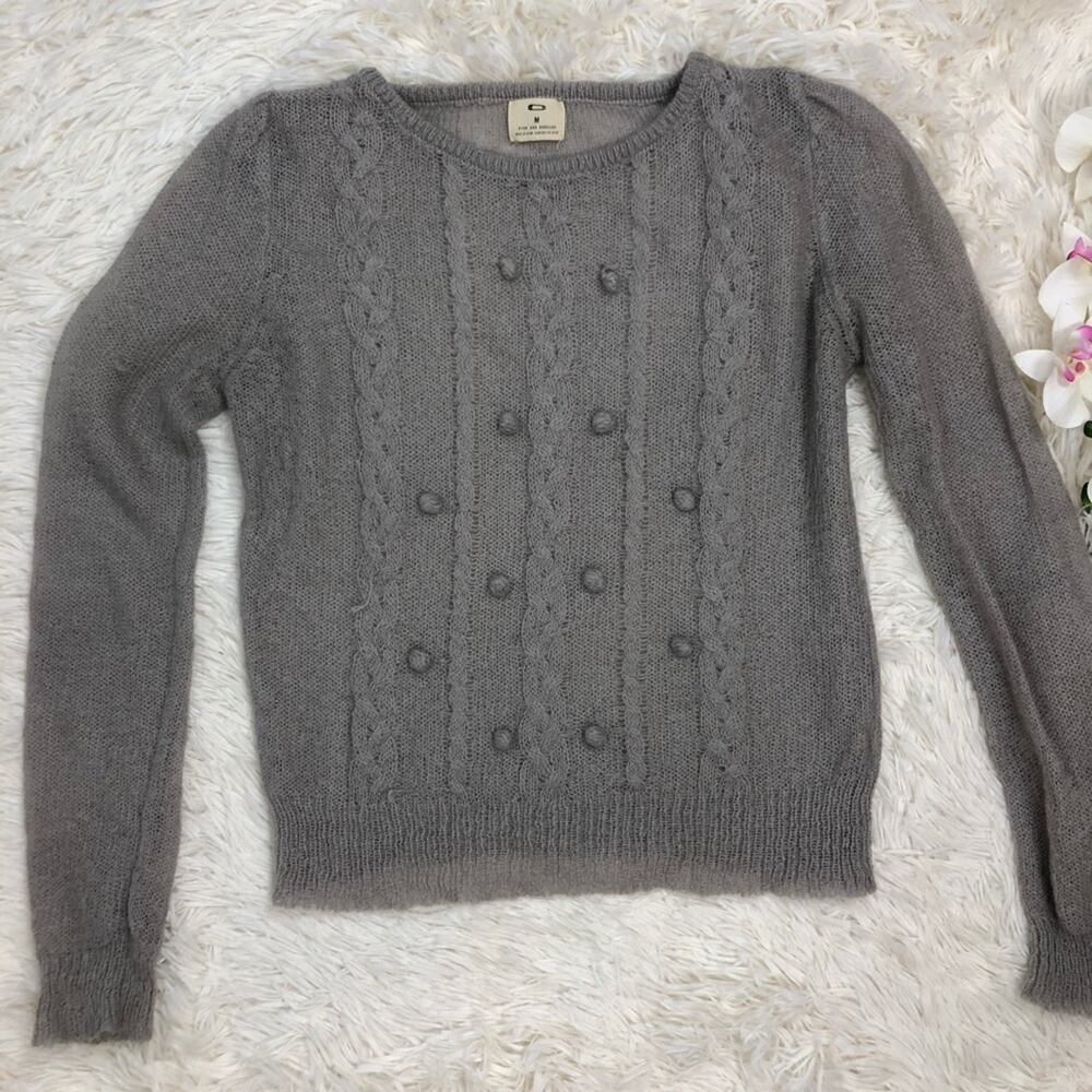 Urban Outfitters Pins and Needles Gray Pom Pom Mohair Sweater Medium